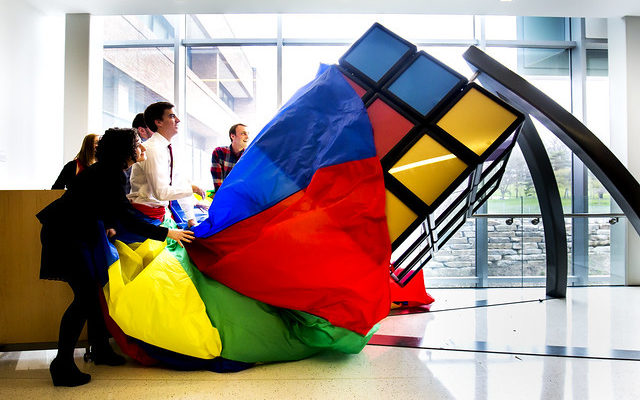 Unveiling of a giant Rubik's Cube